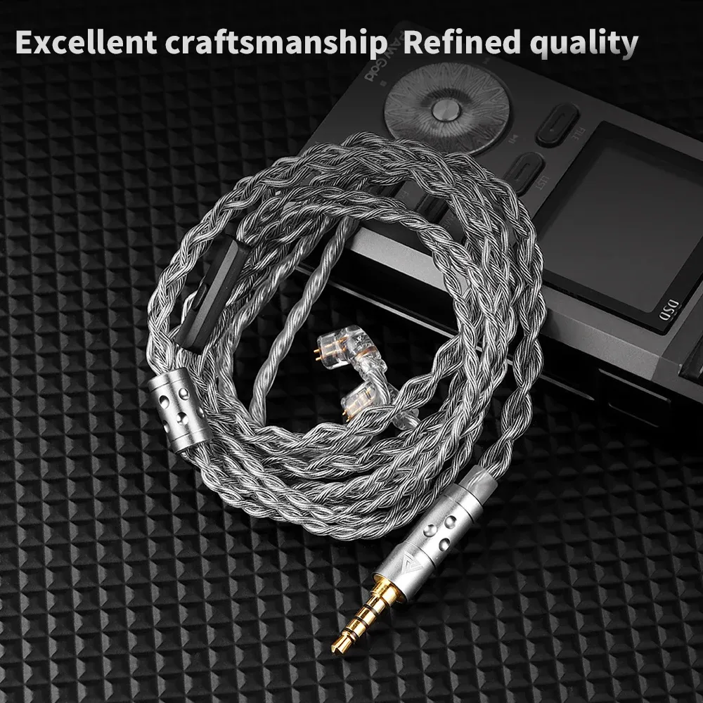 KZ QKZ T7 3.5mm 2핀 0.75mm 교체용 하이파이 이어폰 케이블