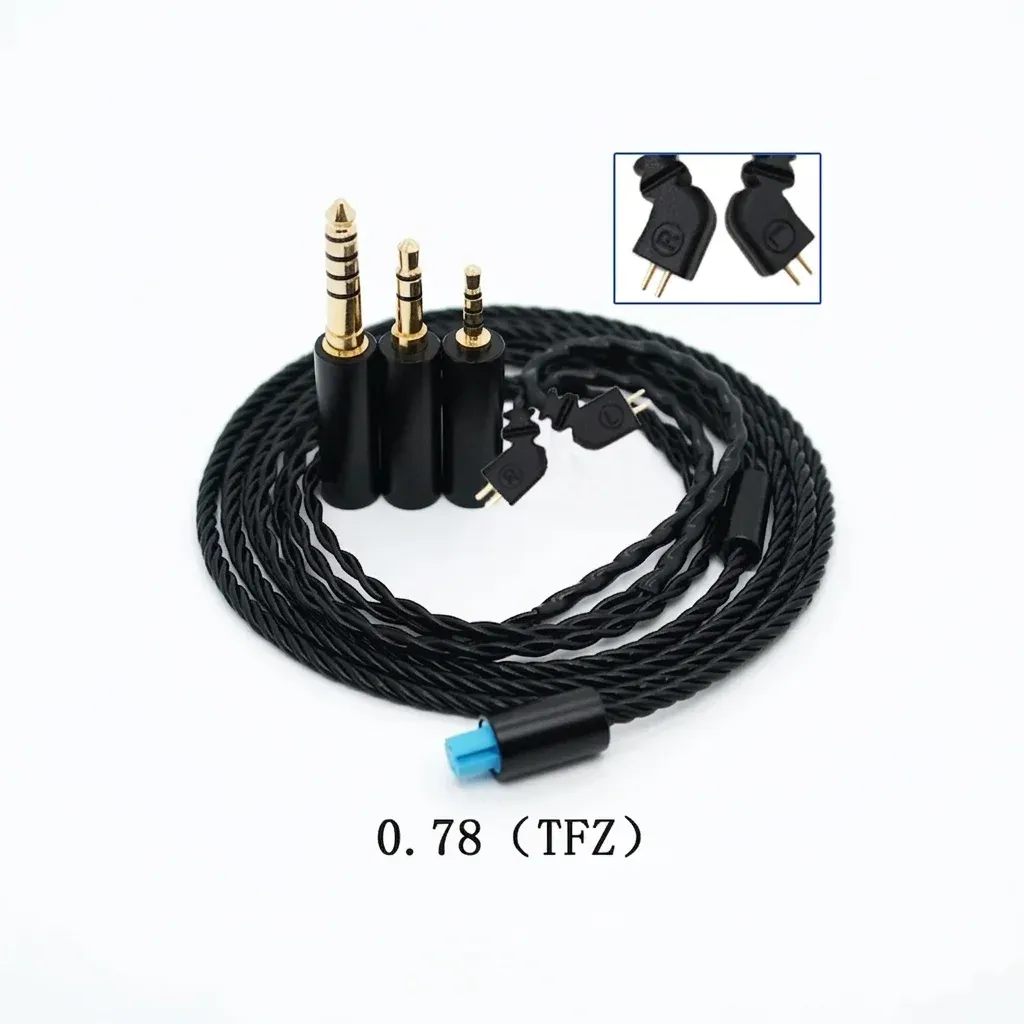 כבל אוזניות KZ שחור עם מחברים