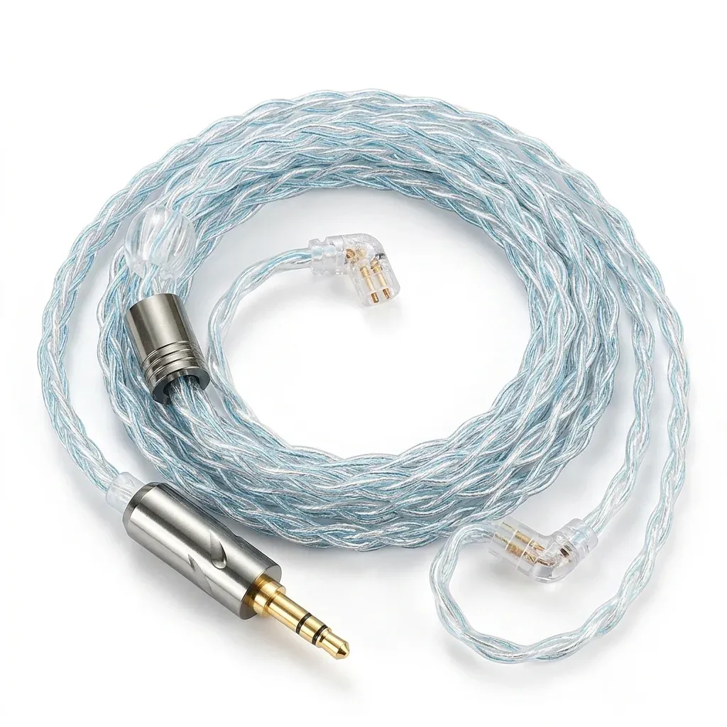 כבל אוזניות QKZ T1 כסוף קלוע