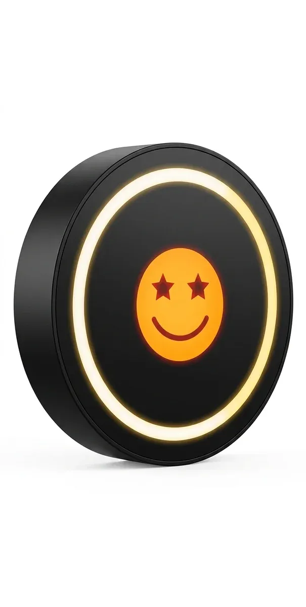 블랙 원형 스마일 LED 무드등