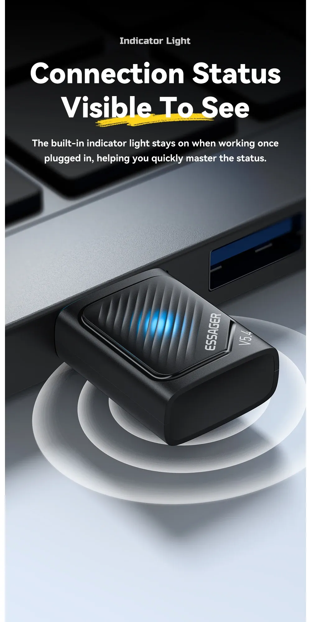 에사저 USB 블루투스 5.4 동글 PC·노트북용 무선 송수신 어댑터