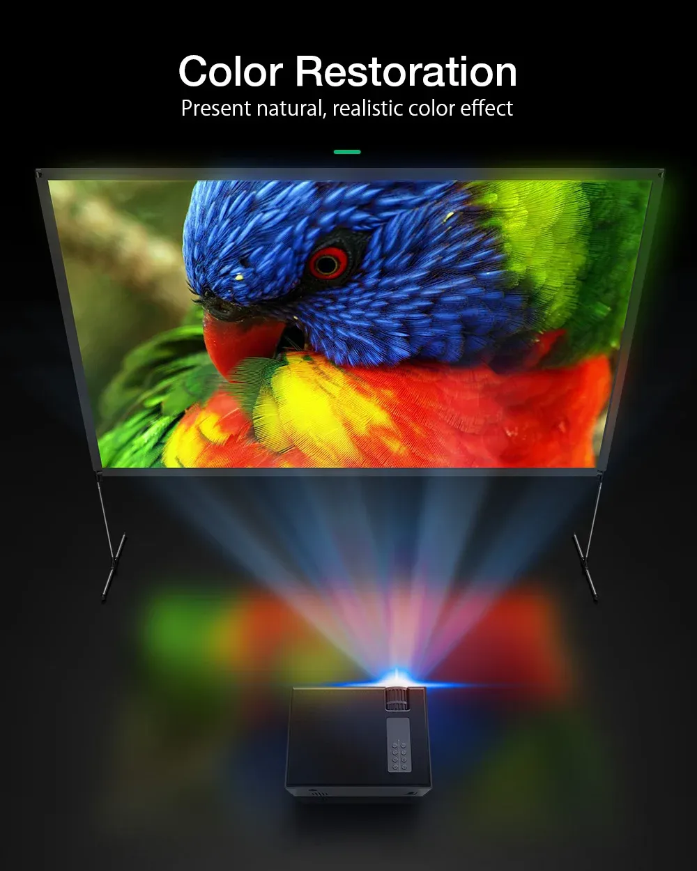 블리츠울프 BW-VS6 휴대용 4K 프로젝터 스크린 80/100인치