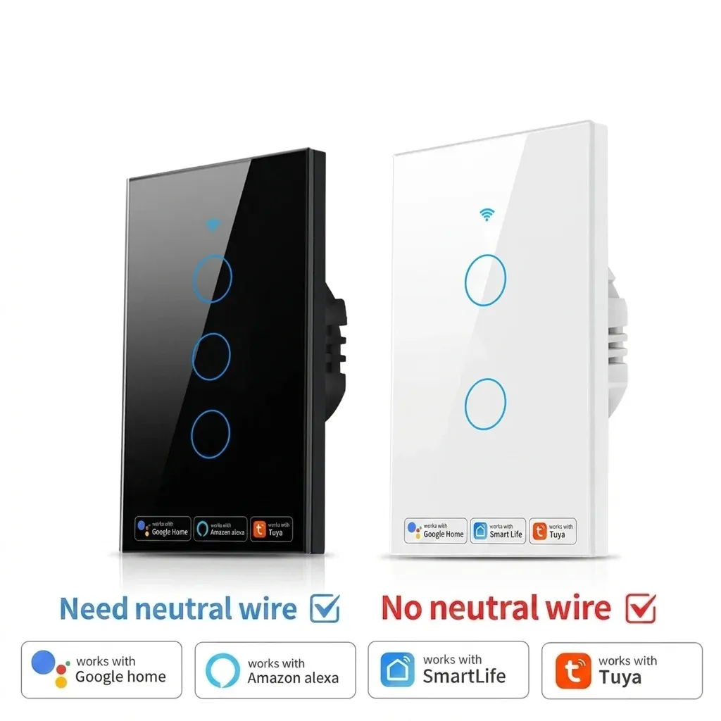 검정·흰색 투야 스마트 터치 스위치