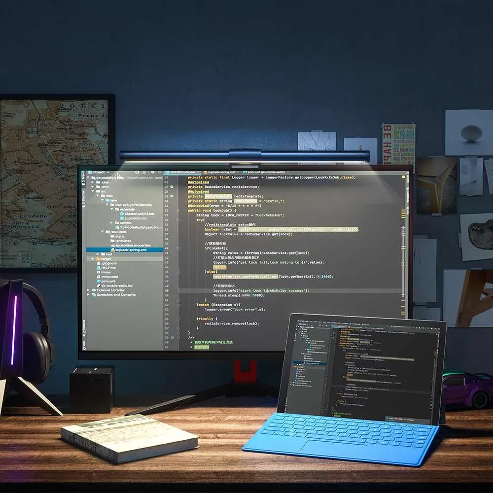 블리츠울프 RGB 모니터 걸이형 데스크 라이트 바