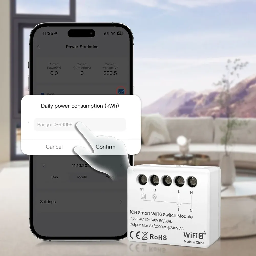 아바토 투야 Wi‑Fi 6 미니 스마트 조명 스위치 모듈