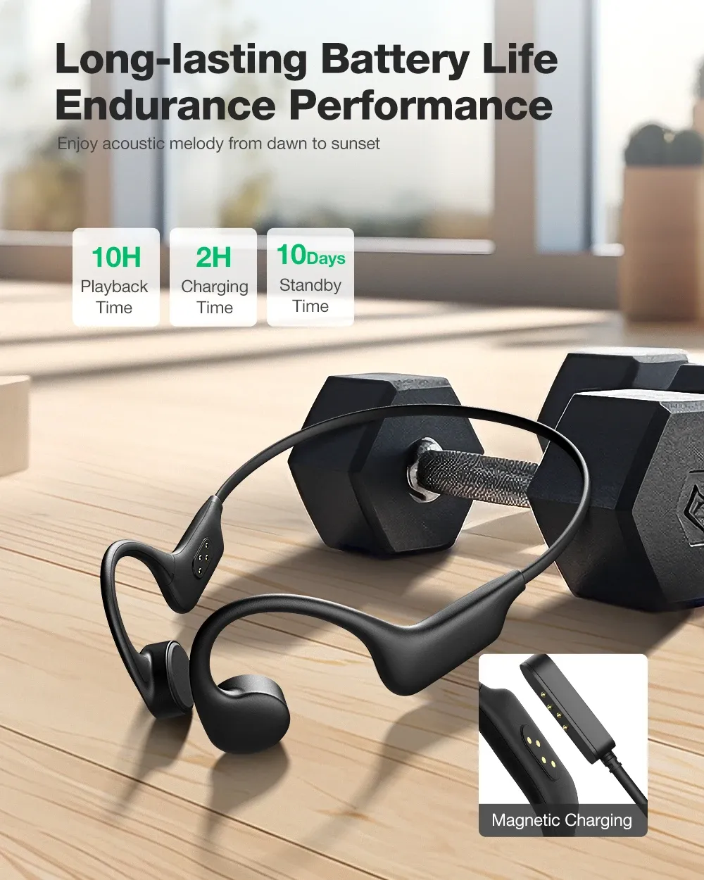 블리츠울프 BW-BTS8 골전도 스포츠 블루투스 이어버드 32GB IPX8