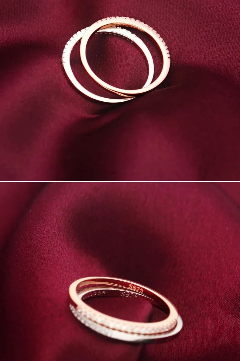 925 스털링 실버 라운드 지르콘 파티 링