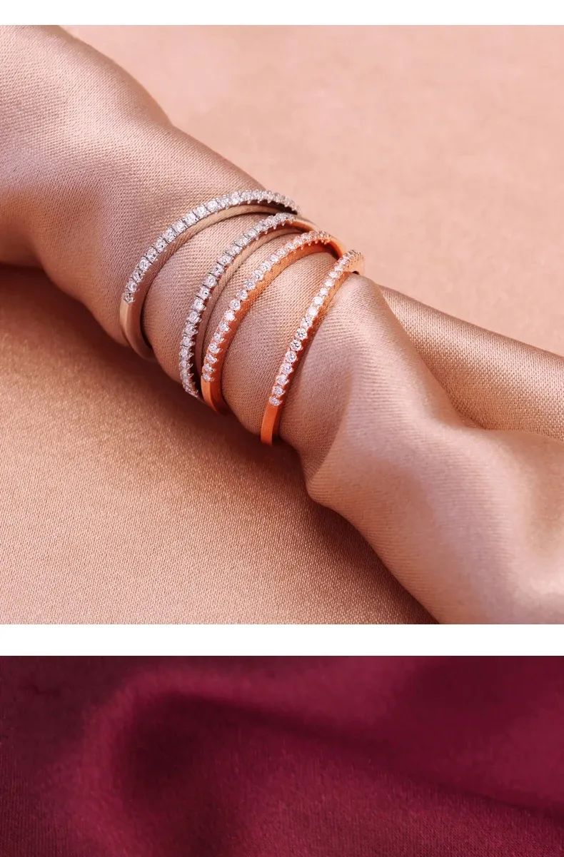 925 스털링 실버 라운드 지르콘 파티 링