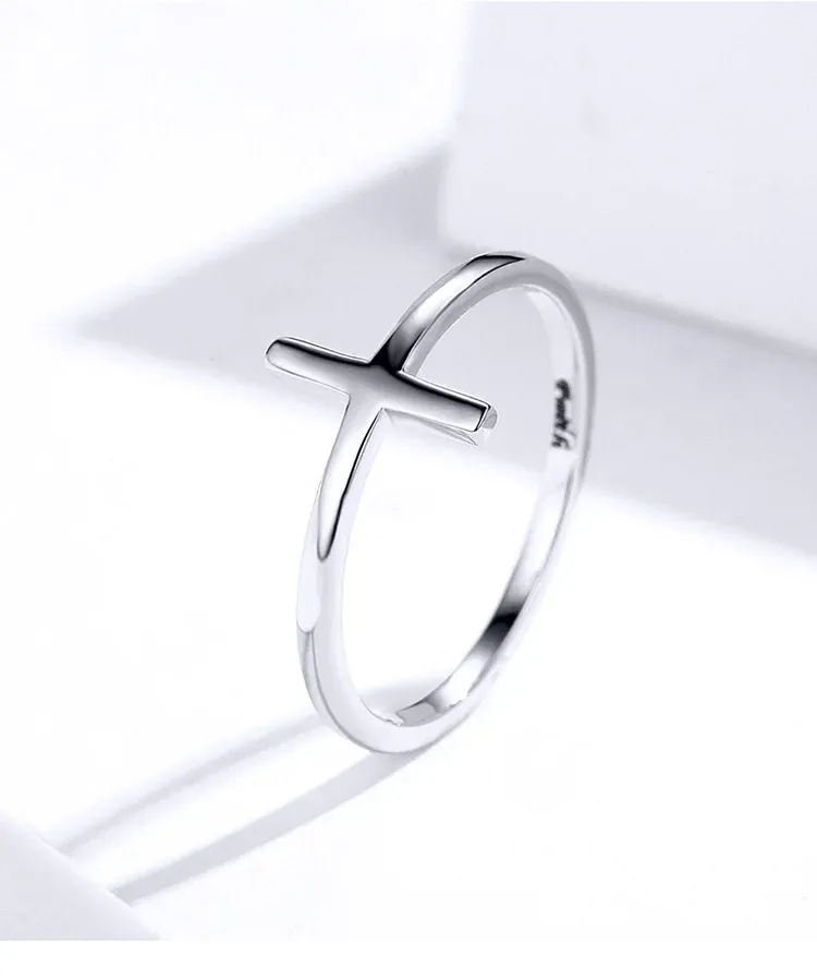 WOSTU 925 스털링 실버 크라운 지르콘 스태킹 반지