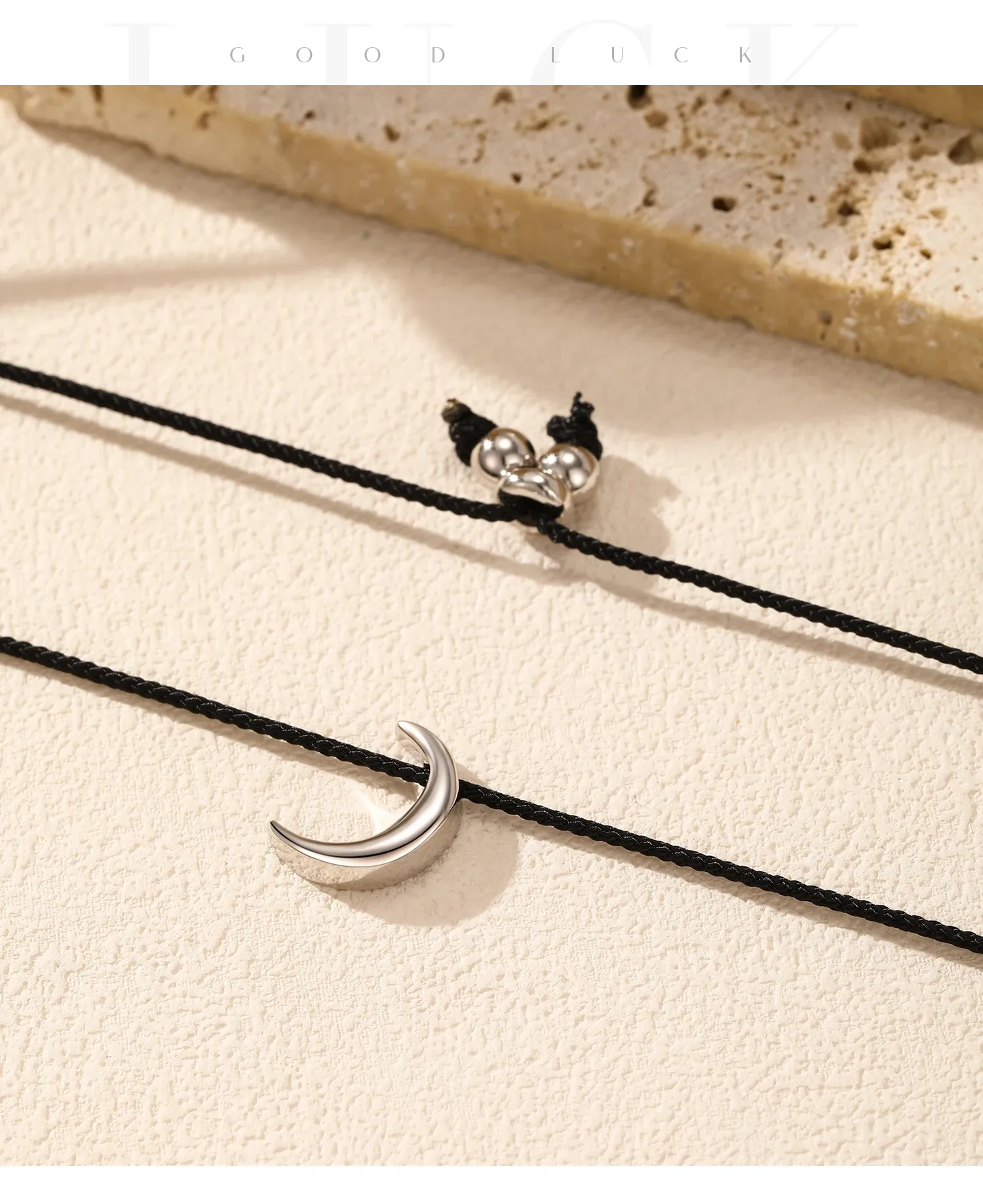 모디안 925 실버 초승달 미니 슬라이드 펜던트 목걸이