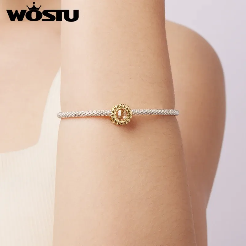 WOSTU 925 실버 하트·해바라기·유니콘 참 펜던트