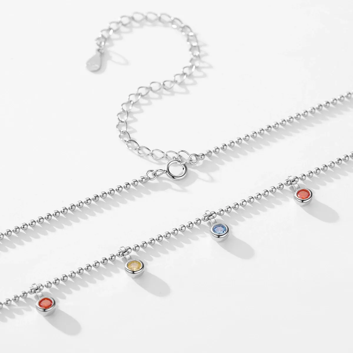 MODIAN 925 실버 레인보우 지르코니아 초커 목걸이