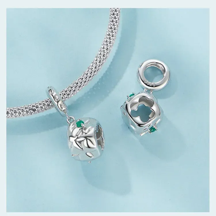 WOSTU 지르콘 플라워 나비 925 실버 참 펜던트