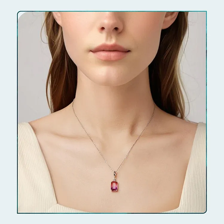 925 실버 투명 유리 향수병 참 펜던트