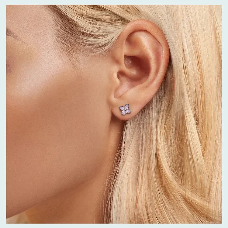 바모어 퍼플 라일락 925 실버 조절형 오픈 링