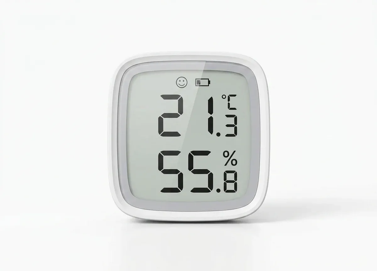 센서 정면 화이트 LCD 온습도