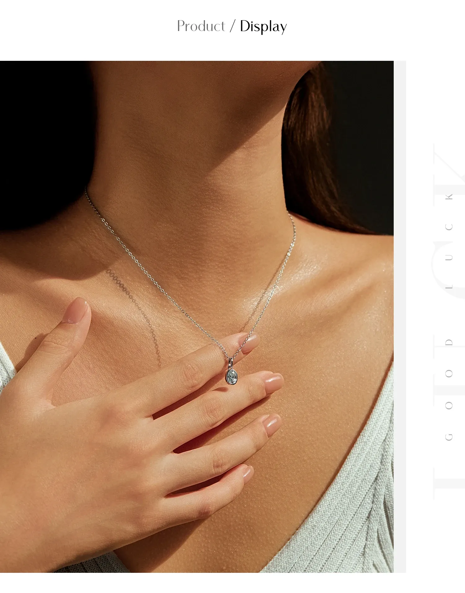 모디안 오벌 베젤 1캐럿 모이사나이트 925 실버 펜던트 목걸이