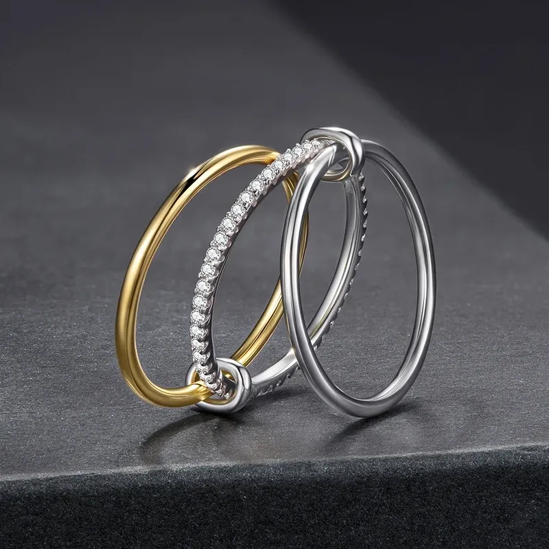 바모어 유니크 3단 레이어 모이사나이트 925 실버 반지