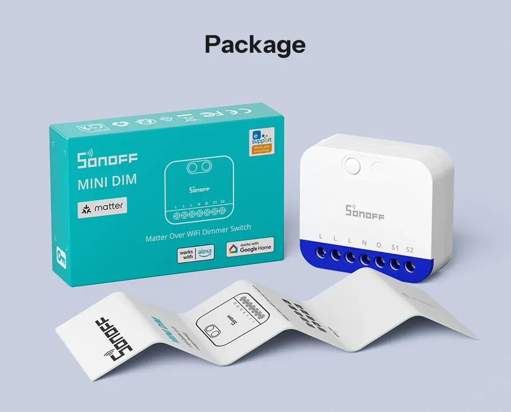 SONOFF MINI-DIM 매터 지원 Wi‑Fi 스마트 디머 스위치