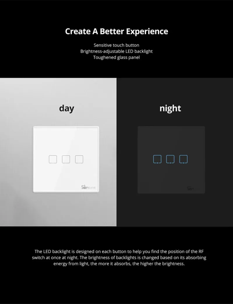 SONOFF T2EU-RF 스마트 터치 벽스위치 1/2/3구