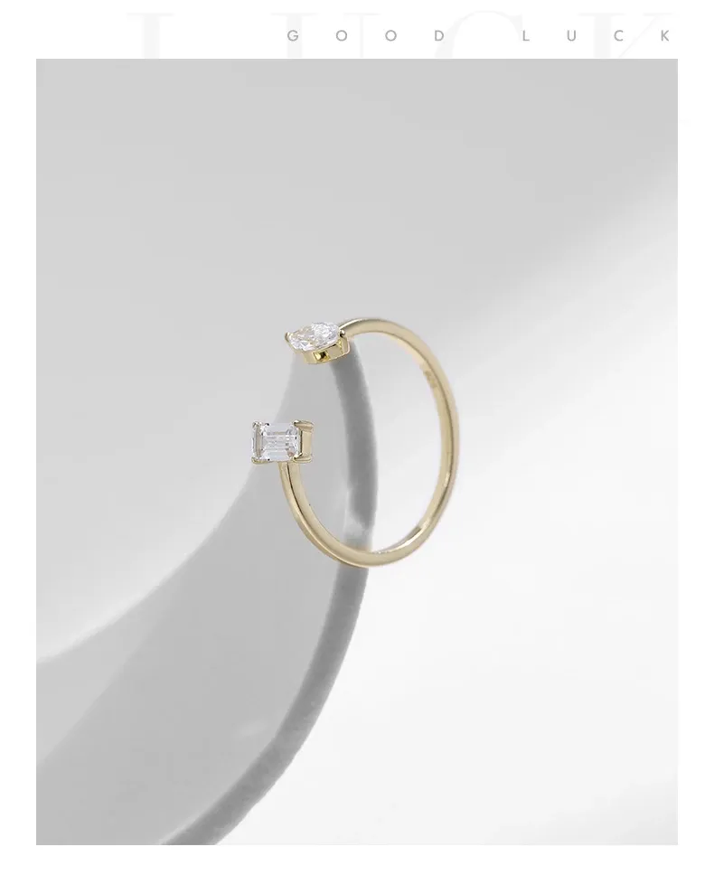 MODIAN 925 스털링 실버 기하학 오픈 조절 반지