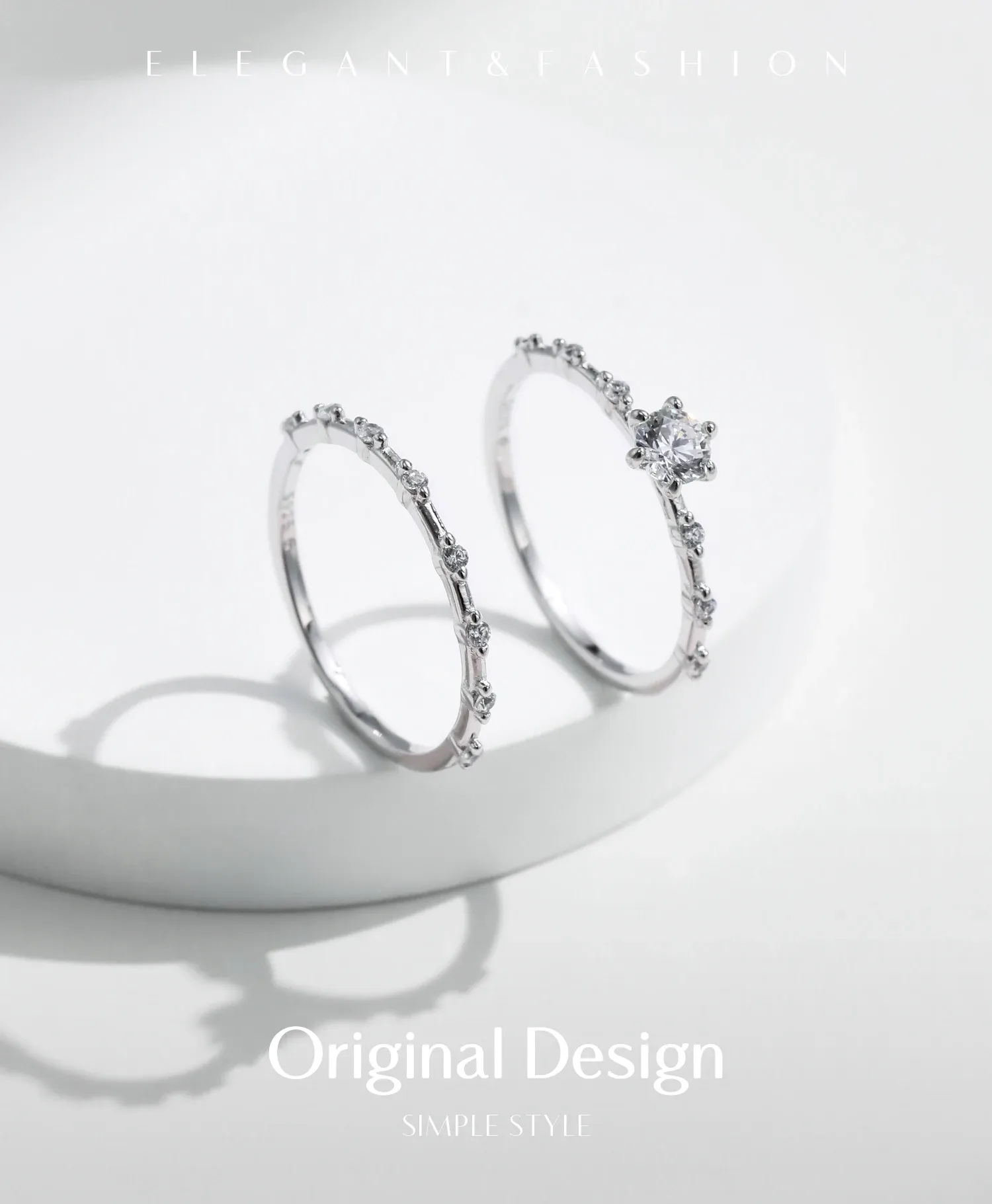 모디안 D컬러 모이사나이트 925 스털링 실버 웨딩 밴드