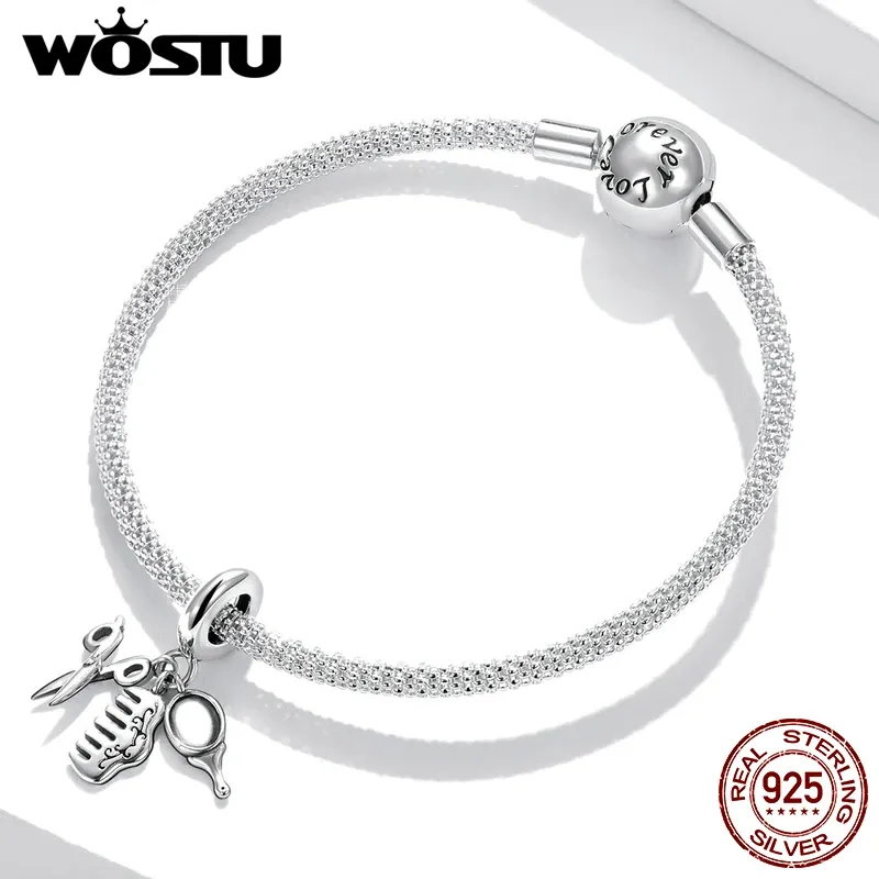 WOSTU 925 실버 메이크업 세트 참 펜던트