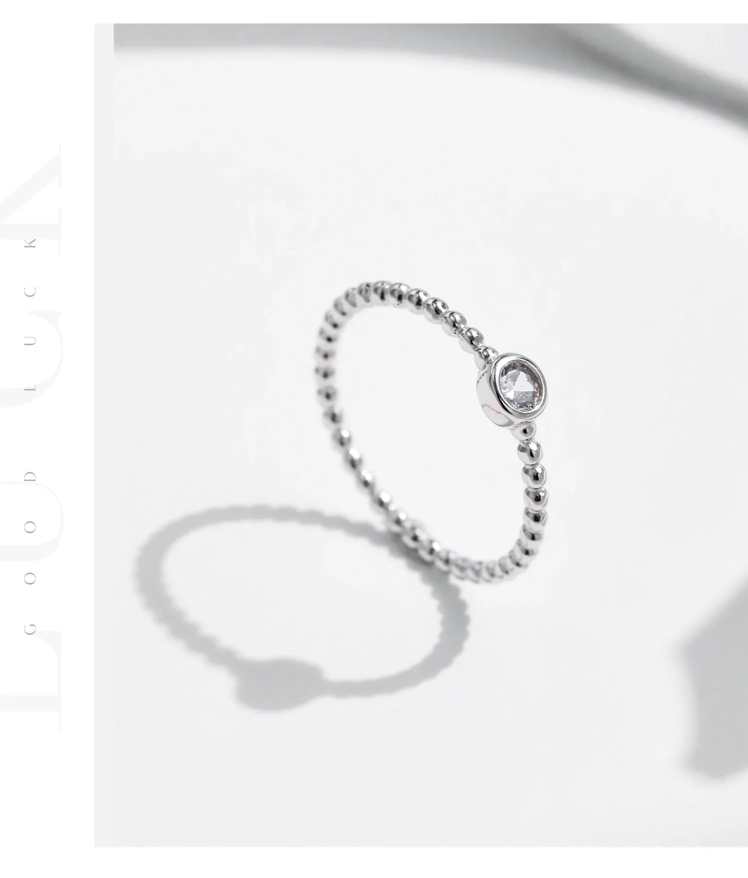 모디안 베젤 세팅 모이사나이트 925 스털링 실버 스태킹 반지