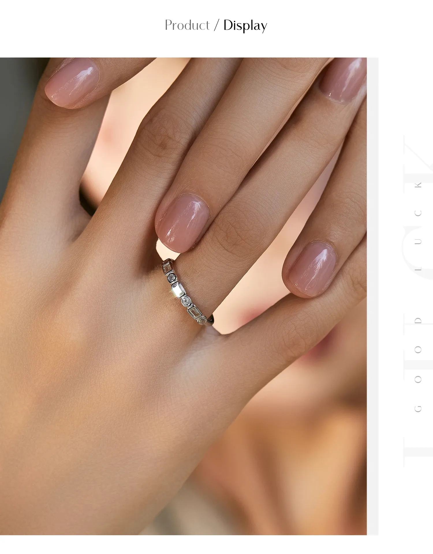 모디안 925 실버 클리어 CZ 기하학 밴드 반지