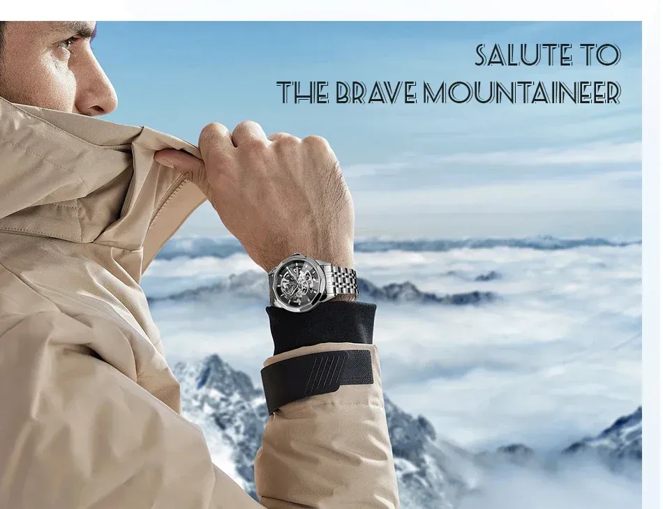 포시닝 468A 오토매틱 스켈레톤 비즈니스 시계