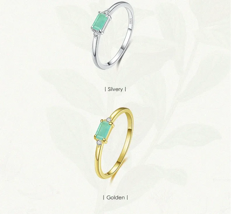 모디안 925 실버 그린 토르말린 지르콘 클래식 반지