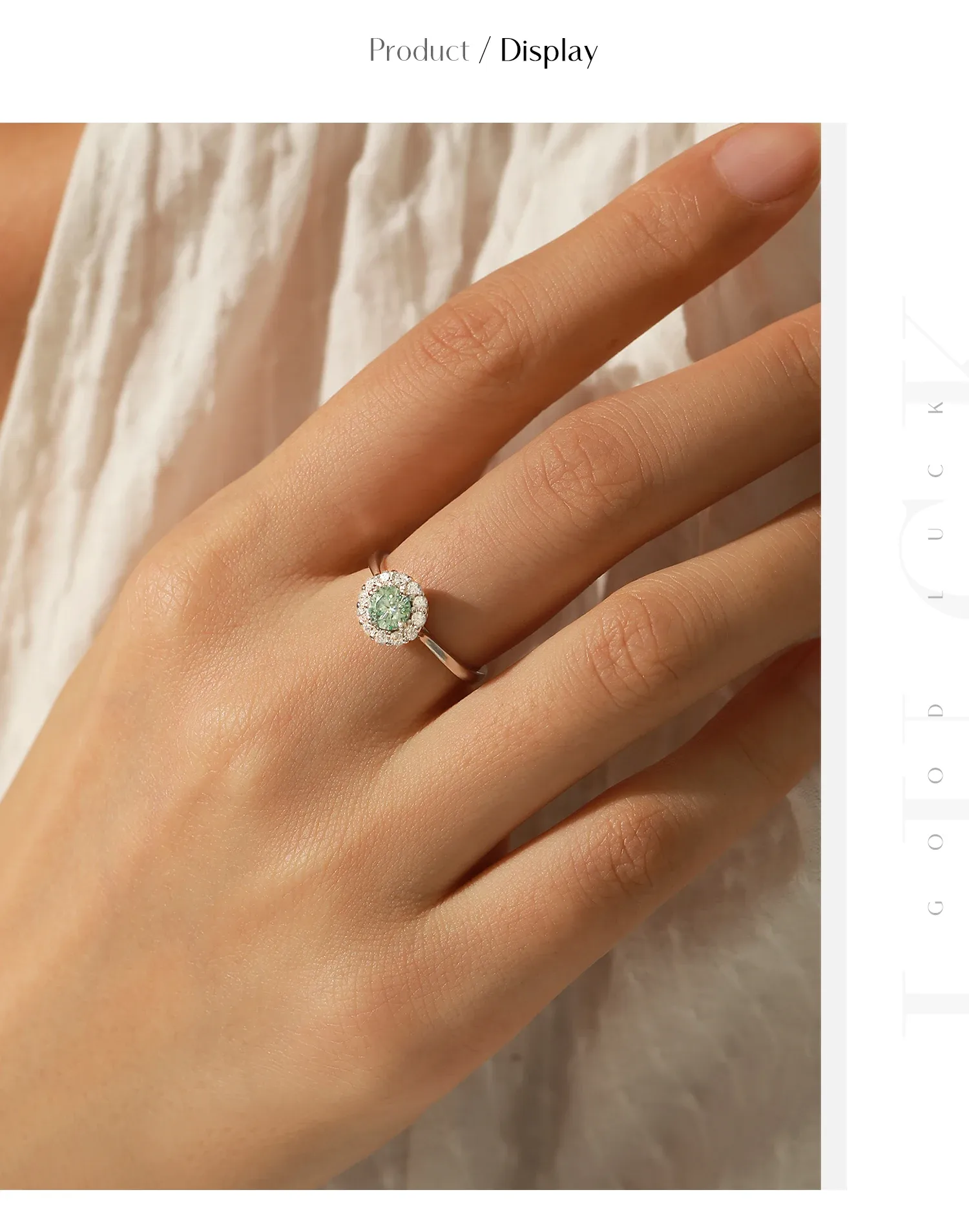 모디안 청록빛 모이사나이트 헤일로 925 실버 링