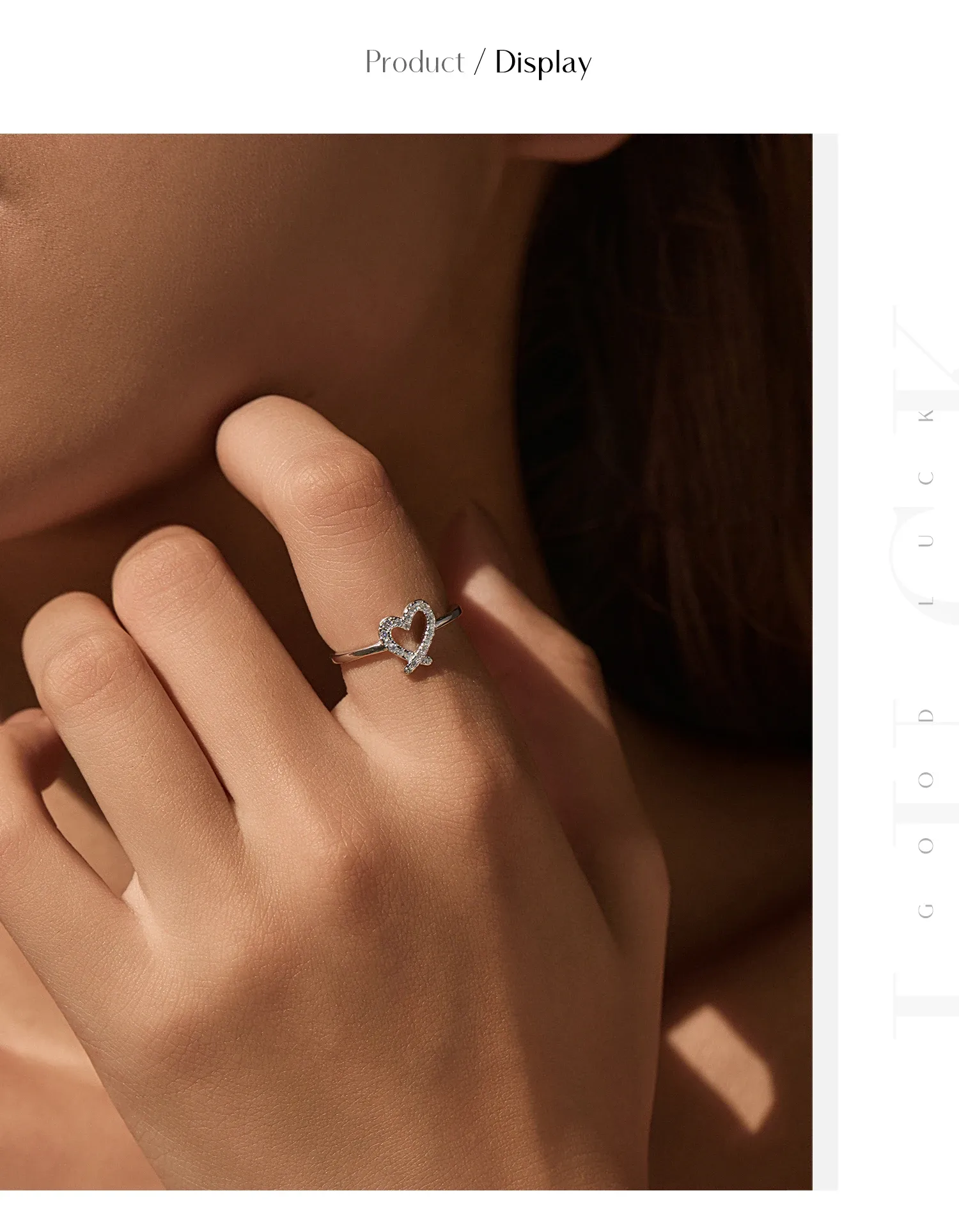 모디안 D컬러 모이사나이트 하트 컷아웃 925 실버 반지