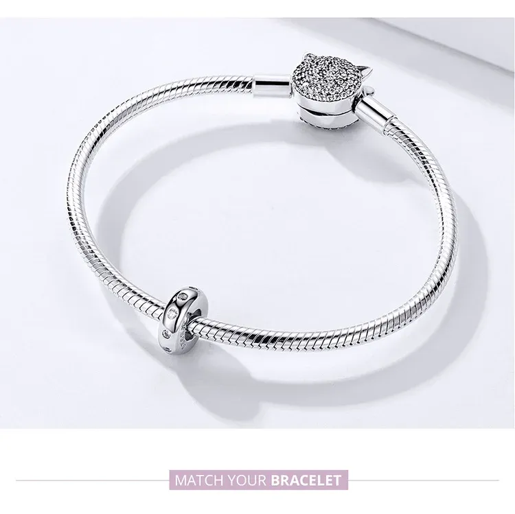 WOSTU 925 스털링 실버 지르콘 스페이서 스토퍼 비즈