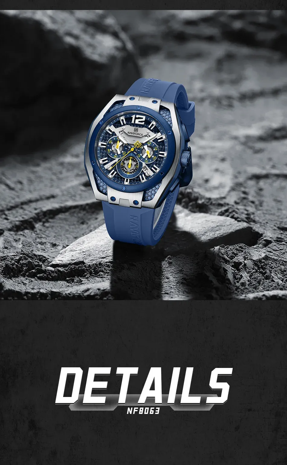 네비포스 NF8063 스포츠 크로노그래프 남성 쿼츠 시계