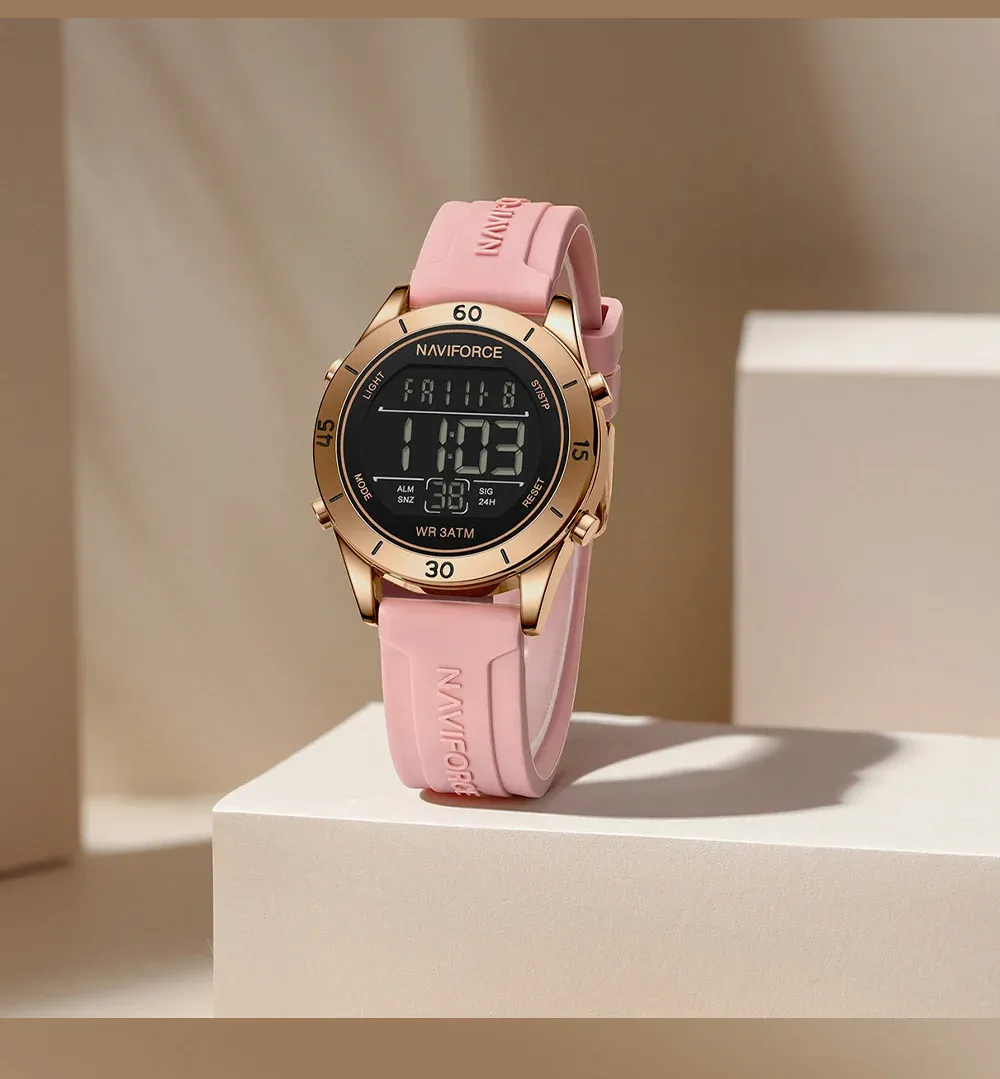 네비포스 여성용 디지털 실리콘 손목시계 NF5054