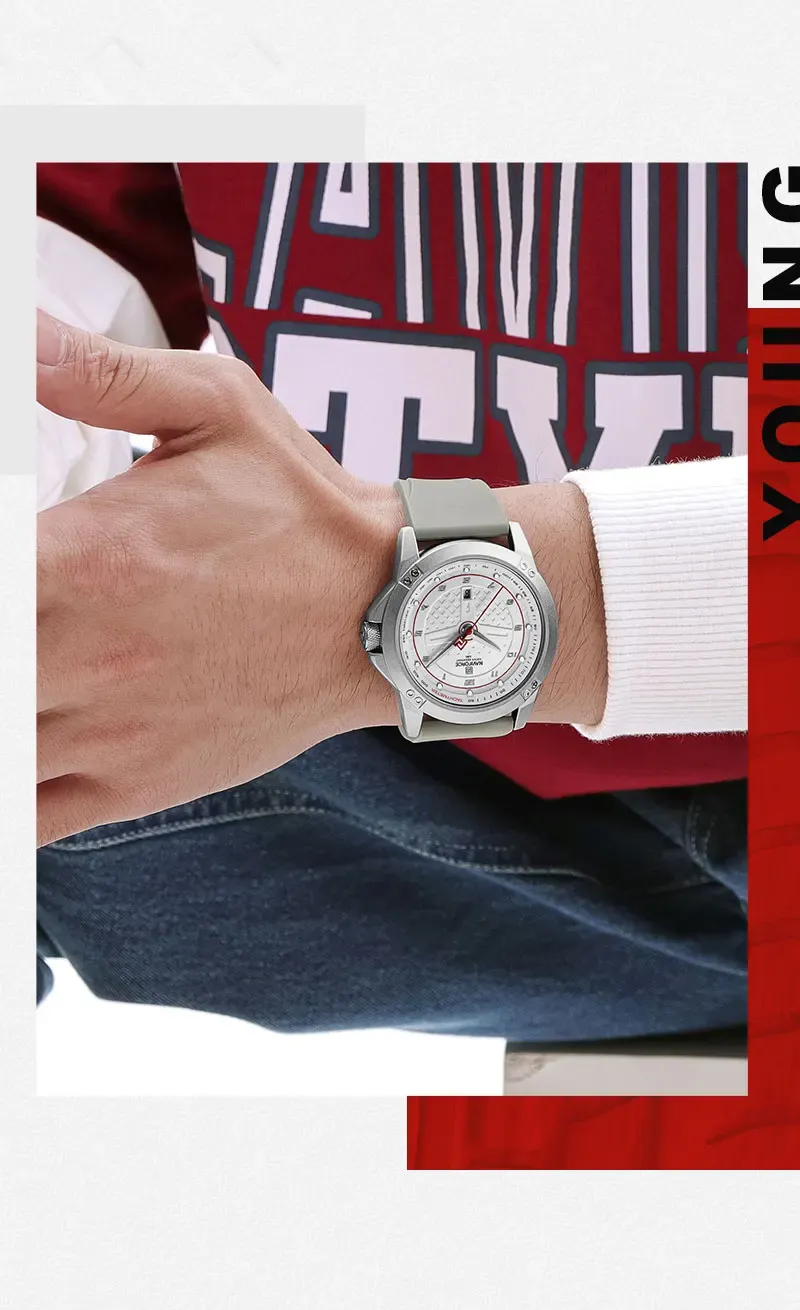 네비포스 2025 남성용 실리콘 스포츠 쿼츠 시계