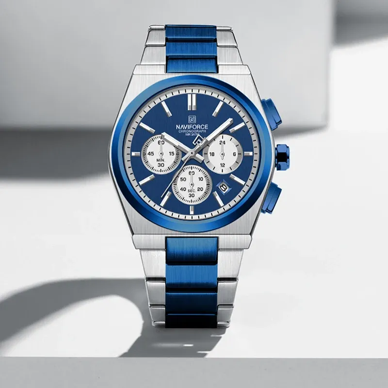 네비포스 스틸 스트랩 크로노그래프 데일리 워치