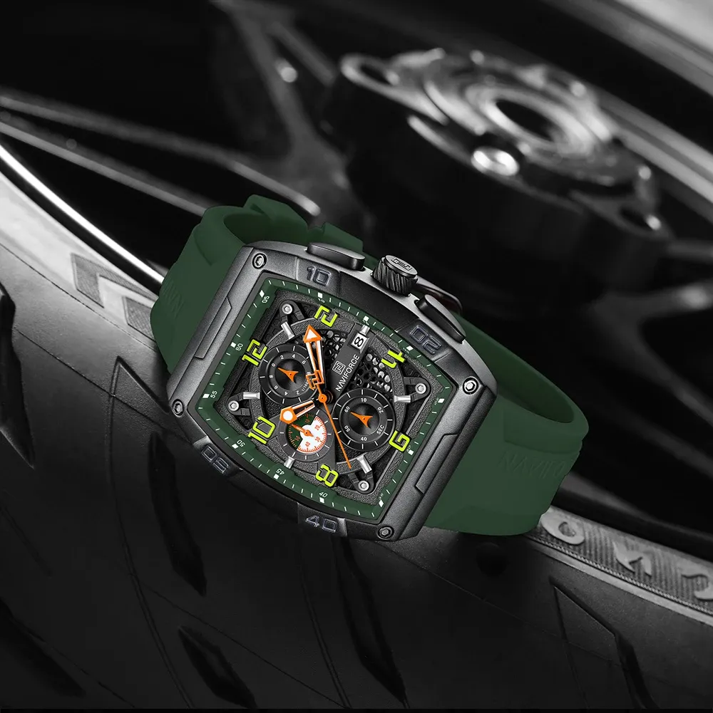 네비포스 NF8052 대형 다이얼 스포츠 캘린더 쿼츠 시계