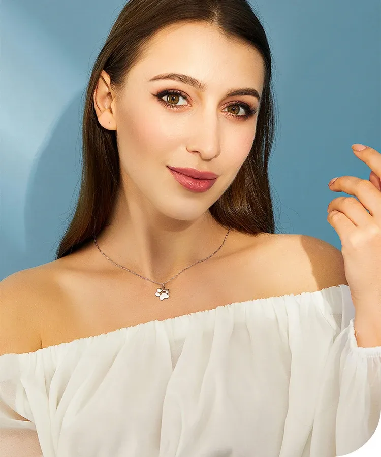 바모어 925 실버 발바닥 참 목걸이