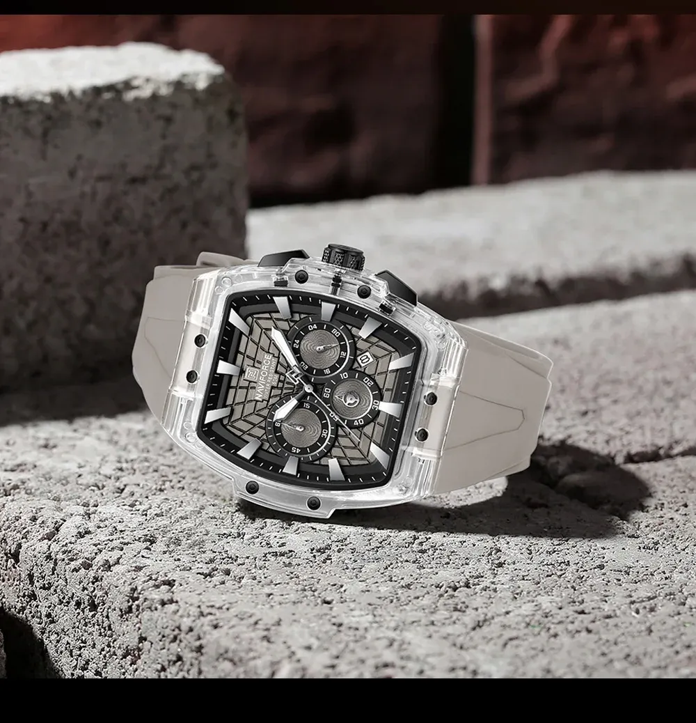 네비포스 NF6113 남성용 크로노그래프 실리콘 방수 시계