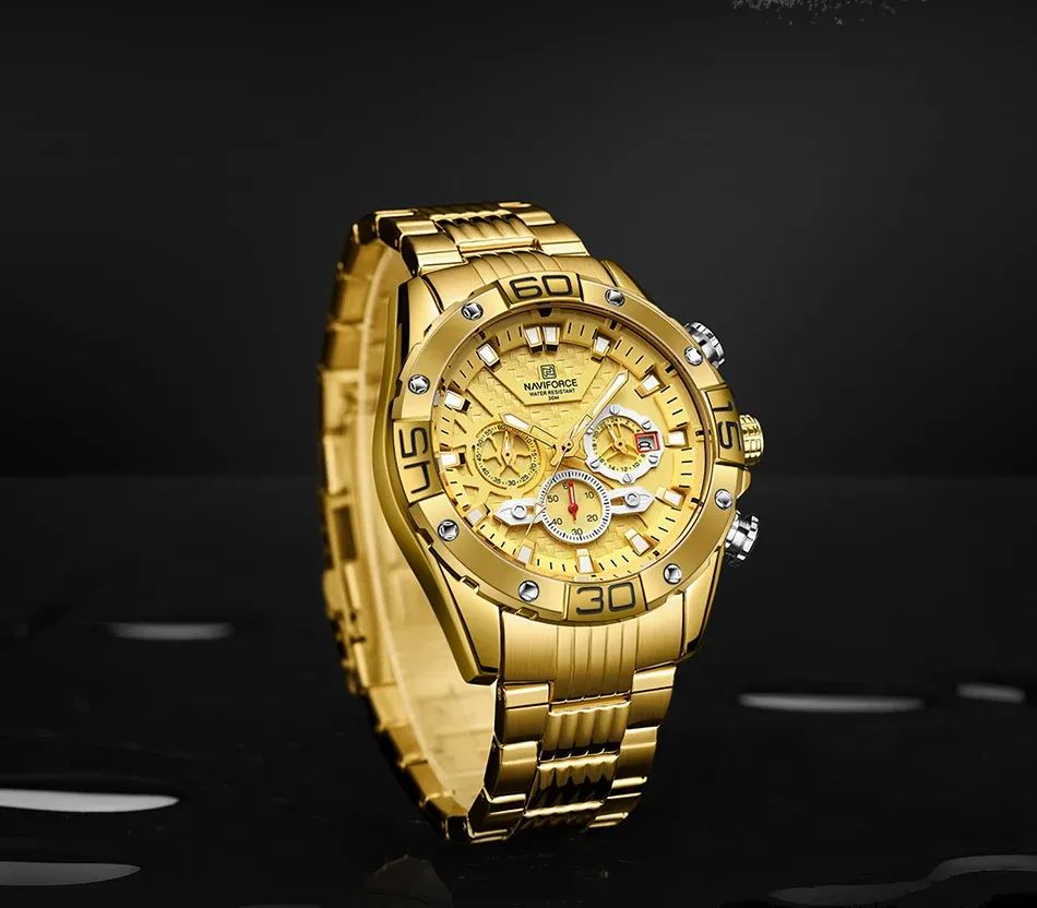 네비포스 8019 스틸 크로노그래프 남성용 쿼츠 시계