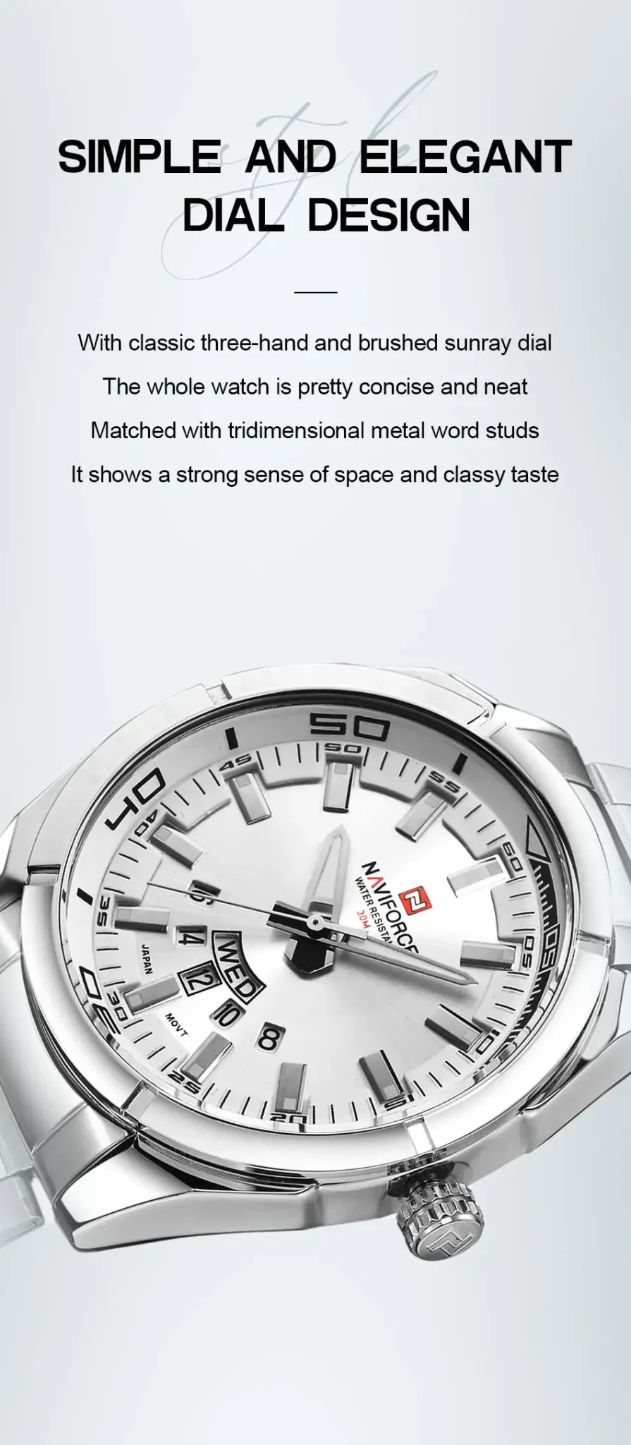 네비포스 클래식 아날로그·디지털 스틸 남성 시계 NF9038