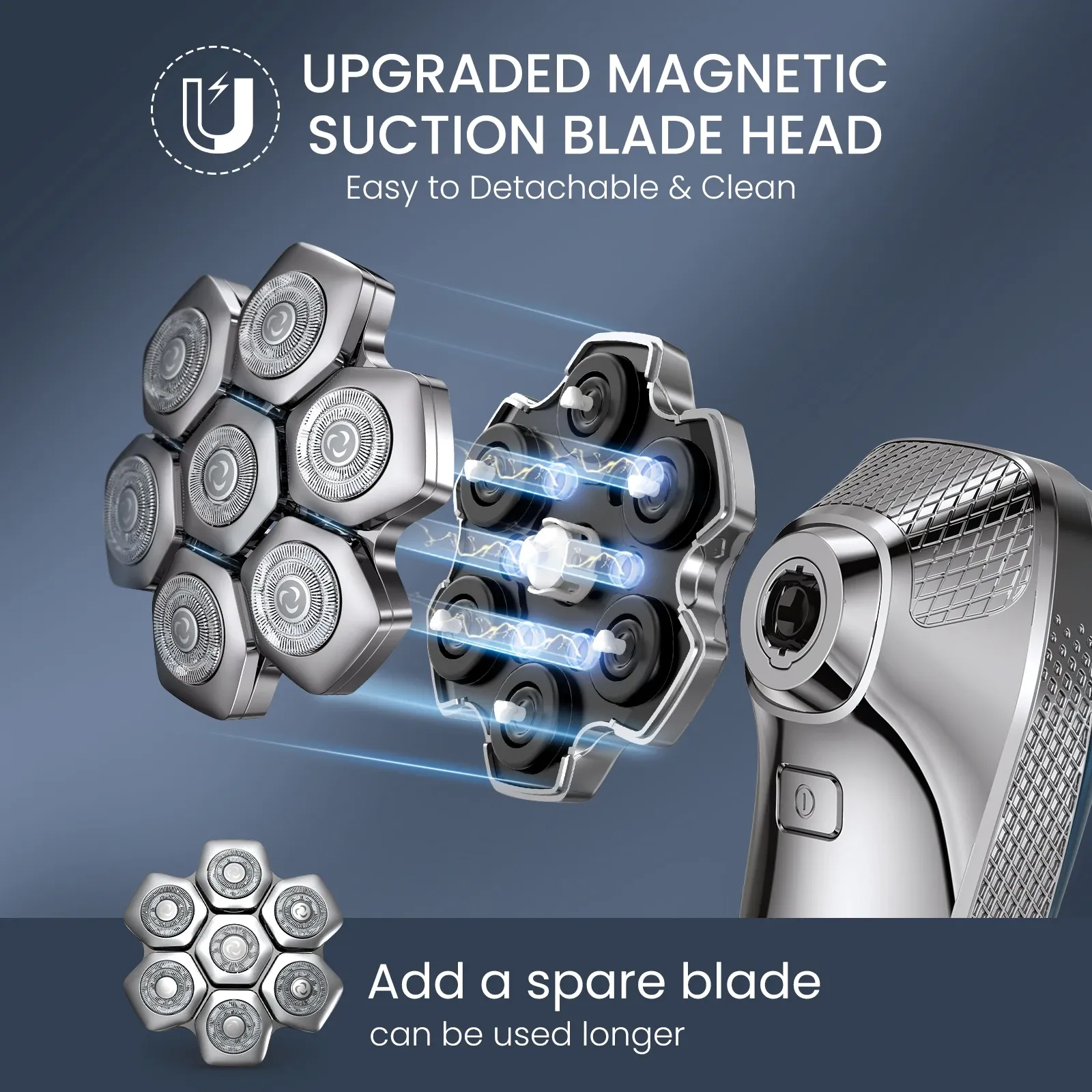 켄센 S18 7D 플로팅 마그네틱 전기 헤드 면도기