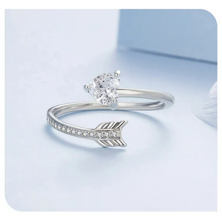 바모어 하트 애로우 925 실버 조절 링