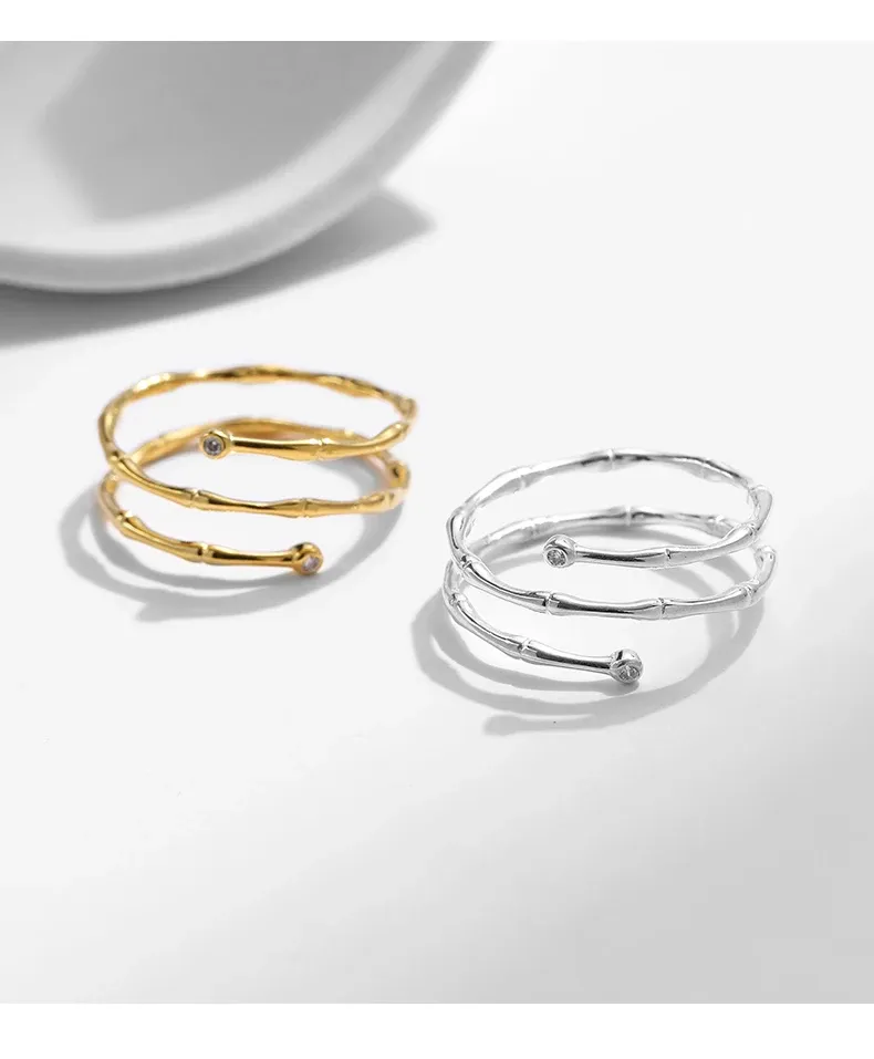 MODIAN 925 실버 빈티지 라인 조절 반지