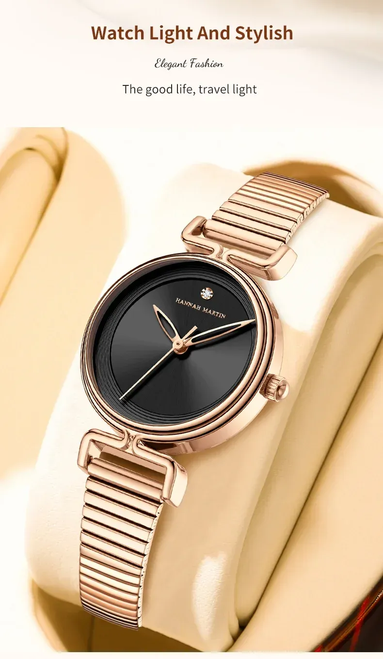 한나 마틴 1561 여성용 슬림 스테인리스 쿼츠 시계