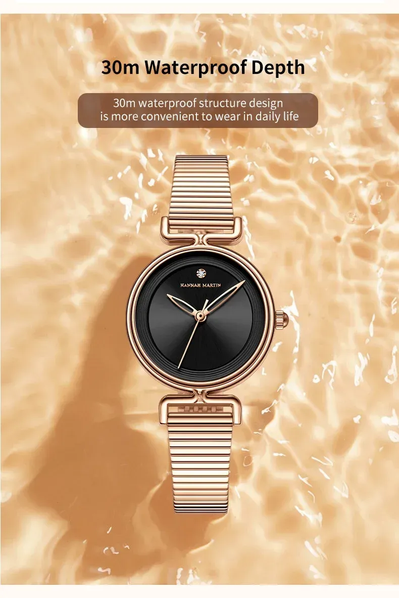 한나 마틴 1561 여성용 슬림 스테인리스 쿼츠 시계