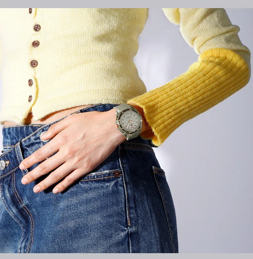 나비포스 여성용 37mm 실리콘 방수 쿼츠 손목시계 NF6103