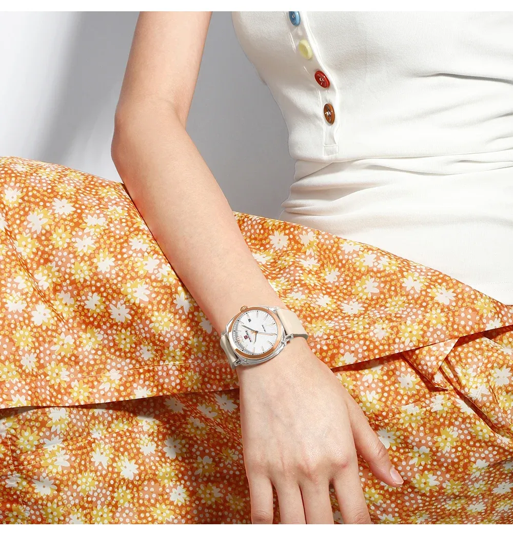 나비포스 여성용 로만 다이얼 실리콘 방수 쿼츠 시계